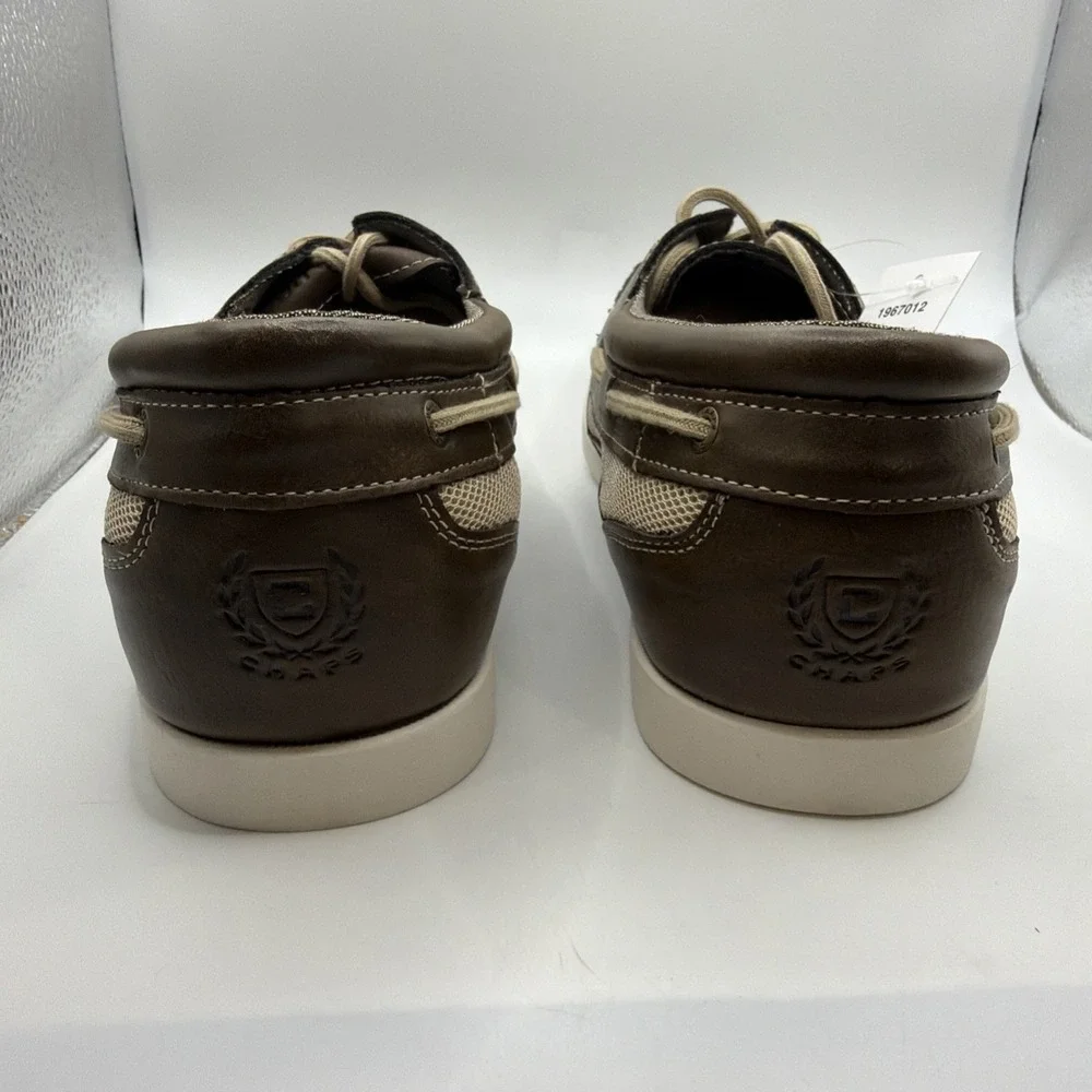 Chaps Memory Foam Comfort Flexible Boat Shoes Brown Lace Up Size 9